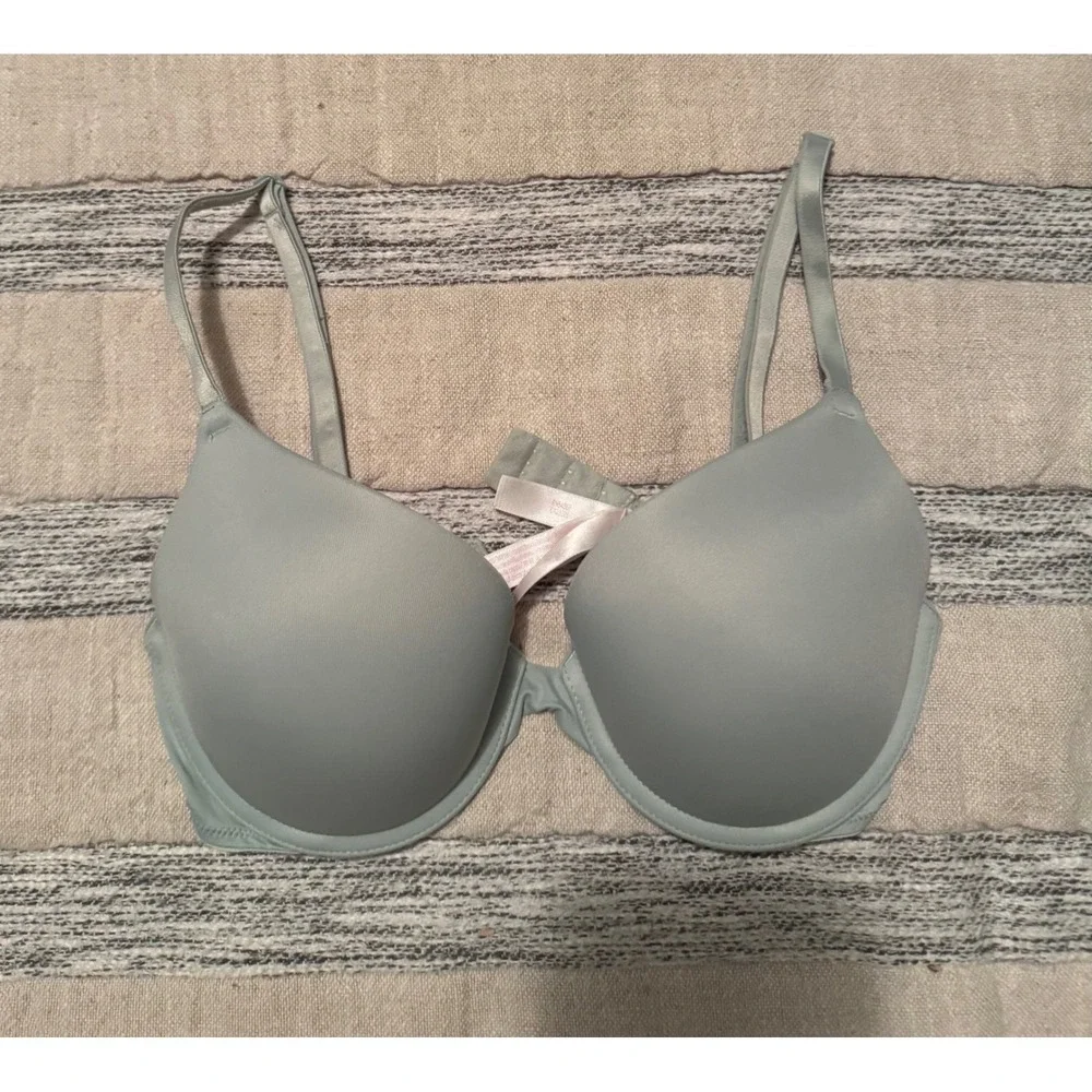 Victorias Secret PINK Wear Everywhere Push-Up Bra Sage Green/Grayish 32B